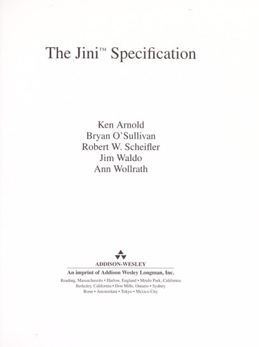 The Jini Specification