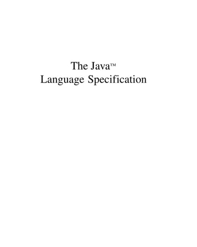 The Java Language Specification