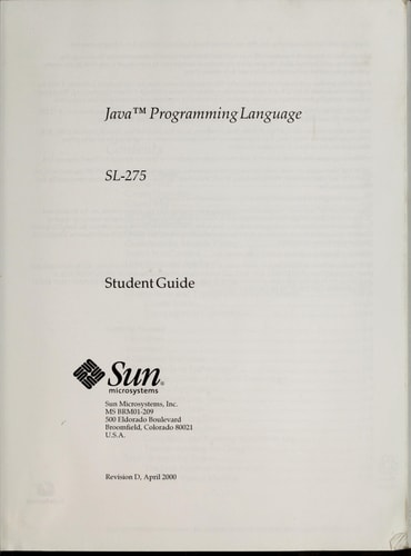 The Java Programming Language
