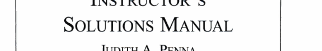 Instructors Solutions Manual
