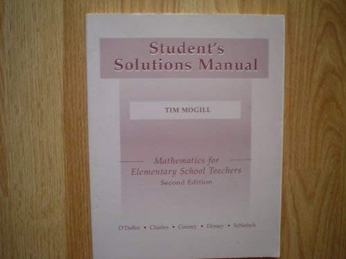 Mathematics for Elementary School Teachers: Student's Solutions Manual