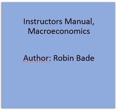 Instructor's Manual: Macroeconomics