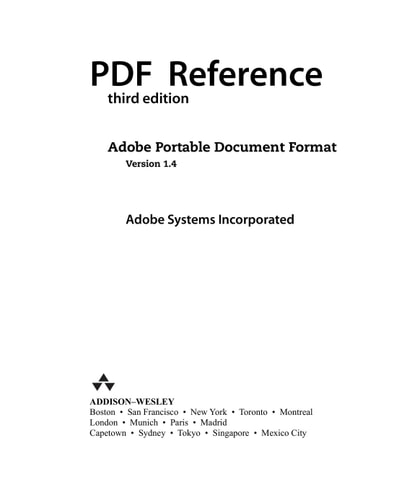 PDF Reference: Adobe Portable Document Format Version 1.4