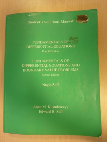 Fundamentals of Differential Equations: Solutions Manual