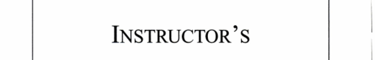 Online Instructor's Solutions Manual