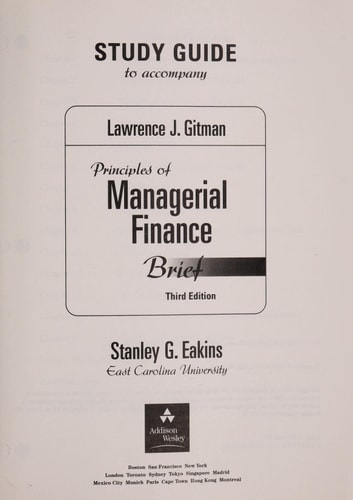 Principles of Managerial Finance: Brief Study Guide