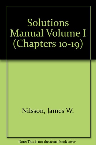 Solutions Manual Volume I: Chapters 10-19