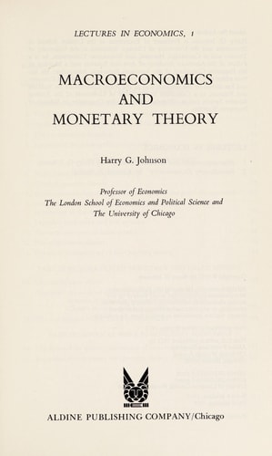 Macroeconomics and Monetary Theory