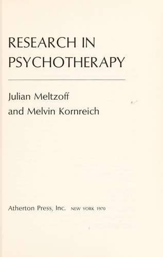 Research in Psychotherapy