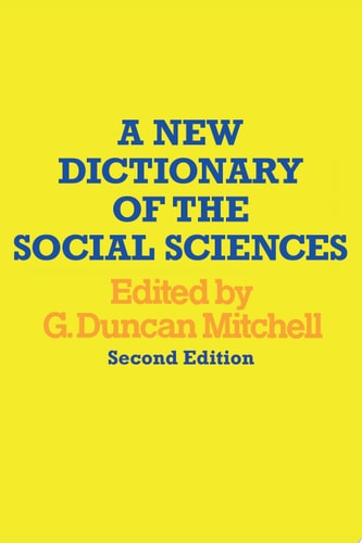 A New Dictionary of the Social Sciences