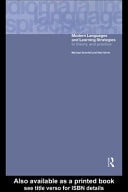 Modern Languages and Learning Strategies: In Theory and Practice
