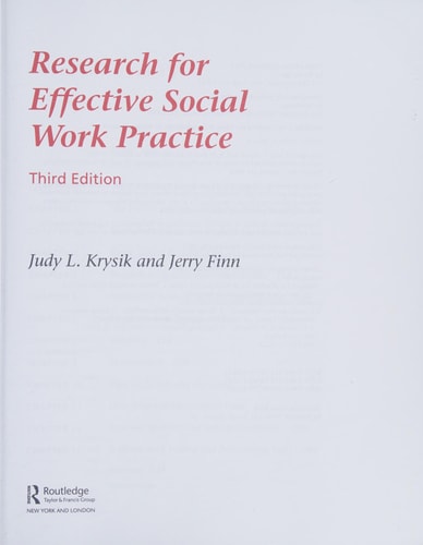 Research for effective social work practice