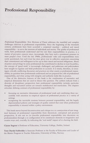 Professional Responsibility: New Horizons of Praxis