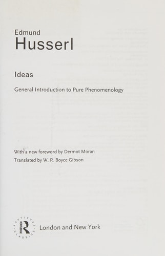 Ideas: General Introduction to Pure Phenomenology
