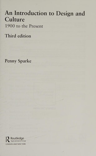 An Introduction to Design and Culture: 1900 to the Present