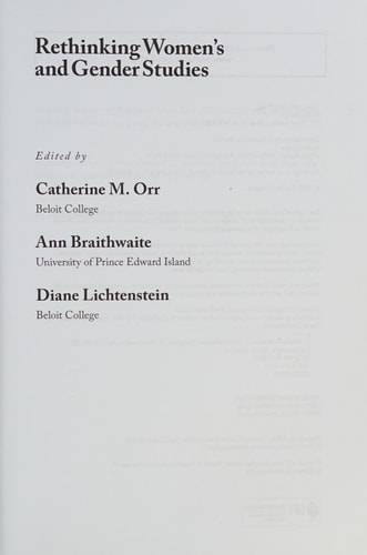 Rethinking women's and gender studies