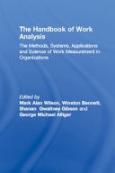 Handbook of Work Analysis: Methods, Systems, Applications and Science of Work Measurement in Organizations