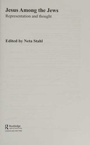 Jesus among the Jews: Representation and Thought