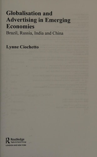Globalisation and Advertising in Emerging Economies: Brazil, Russia, India, and China