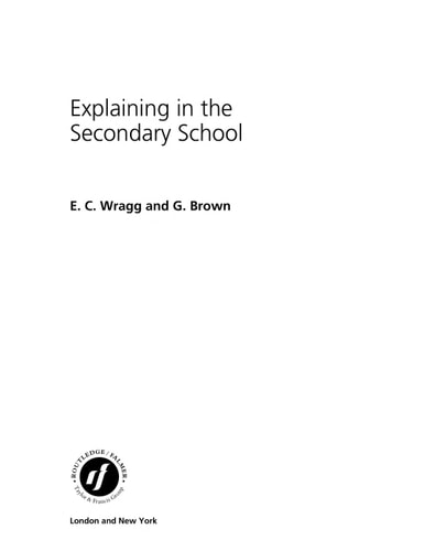 Explaining in the secondary school