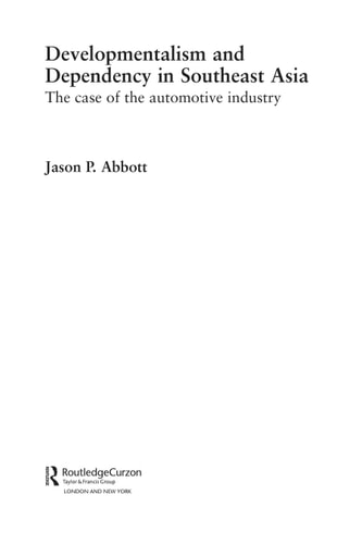 Economic Development in South East Asia: Dependency and the Automotive Industry