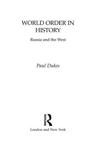 World Order in History: Russia and the West
