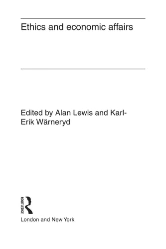 Ethics and Economic Affairs