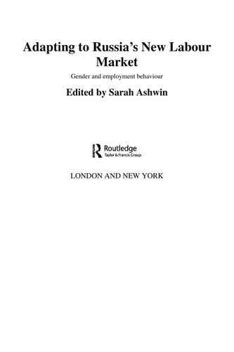 Adapting to Russia's New Labour Market
