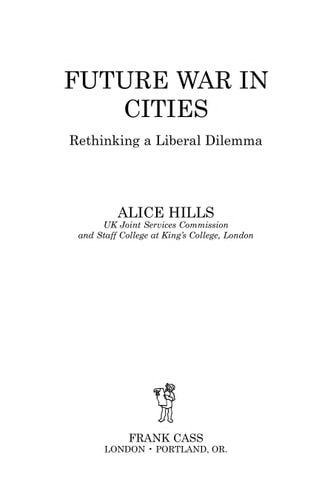 Future War in Cities: Rethinking a Liberal Dilemma