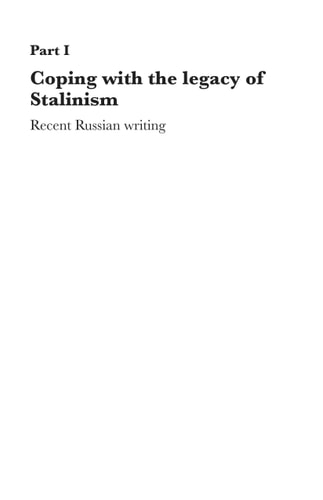 Stalinism: Russian and Western Views at the Turn of the Millennium