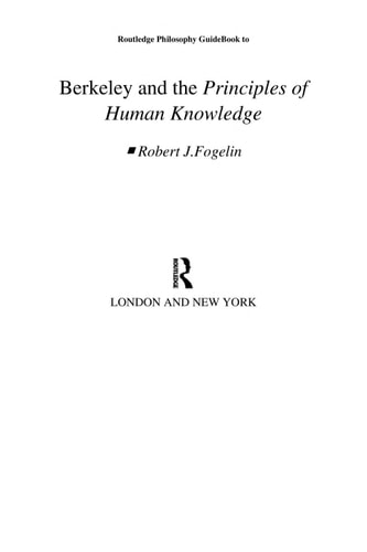 Routledge Philosophy GuideBook to Berkeley