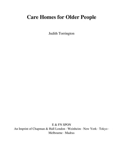 Care Homes for Older People