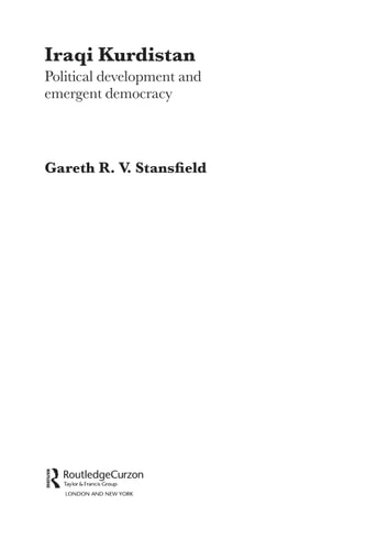Iraqi Kurdistan: Political Development and Emergent Democracy