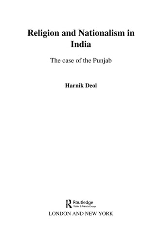 Religion and Nationalism in India: The Case of the Punjab