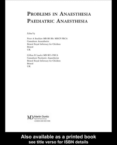 Paediatric Anaesthesia