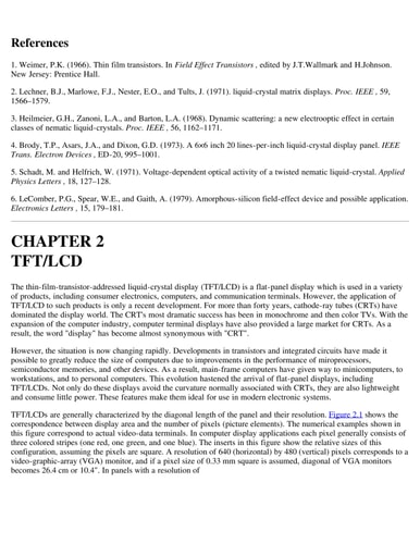 TFT/LCD: Liquid-Crystal Displays Addressed by Thin-Film Transistors