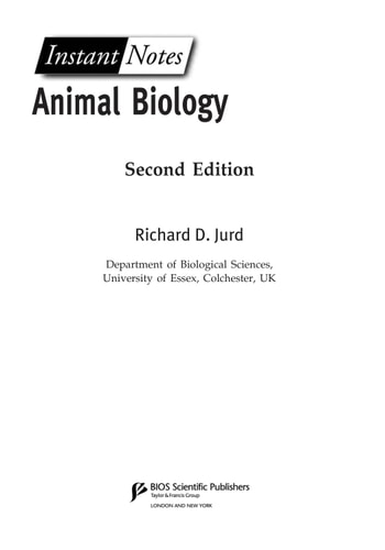 Instant Notes: Animal Biology