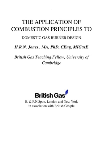 The Application of Combustion Principles to Domestic Gas Burner Design