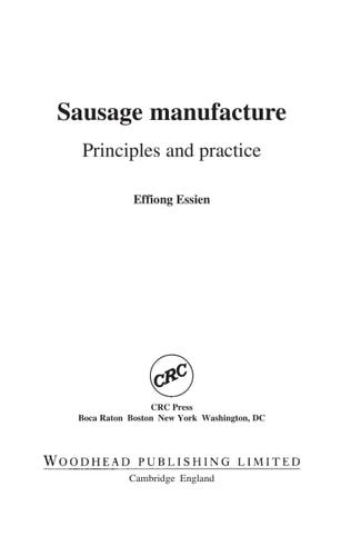 Sausage Manufacture: Principles and Practice
