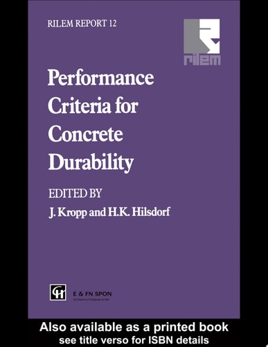 Performance Criteria for Concrete Durability: State-of-the-Art Report