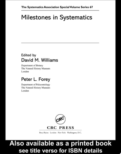 Milestones in Systematics