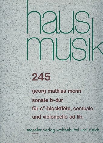 Sonata B-flat Major: Concerto Ex B moll à Clavicembalo, Flauto Traverso, Violino è Basso