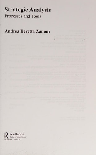 Strategic Analysis: Processes and Tools