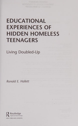 Educational Experiences of Hidden Homeless Teenagers: Living Doubled-Up