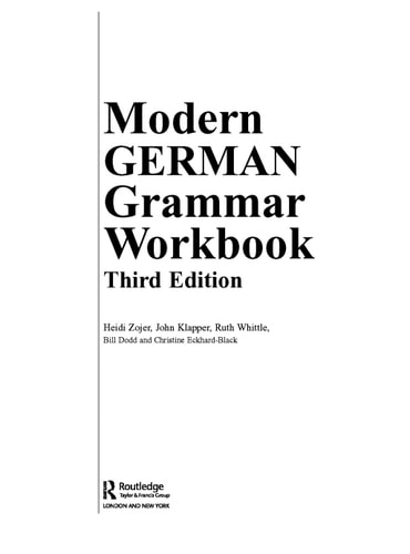 Modern German Grammar Workbook