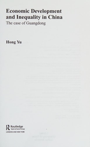 Economic Development and Inequality in China: The Case of Guangdong