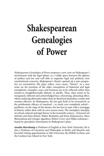 Shakespearean Genealogies of Power: A Whispering of Nothing in Hamlet, Richard II, Julius Caesar, Macbeth, The Merchant of Venice, and The Winter's Tale