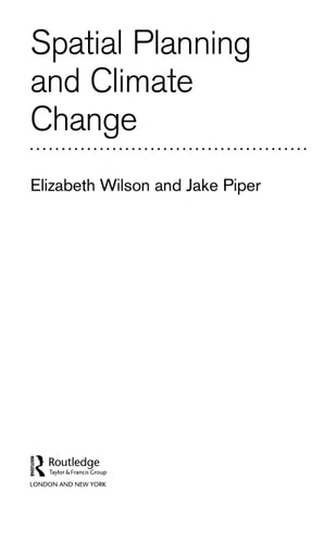 Spatial Planning and Climate Change