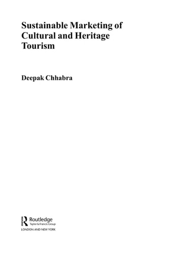 Sustainable marketing of cultural and heritage tourism