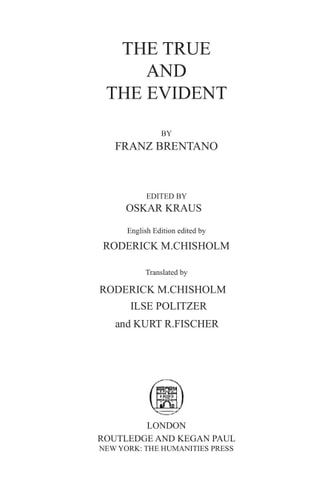 The True and the Evident
